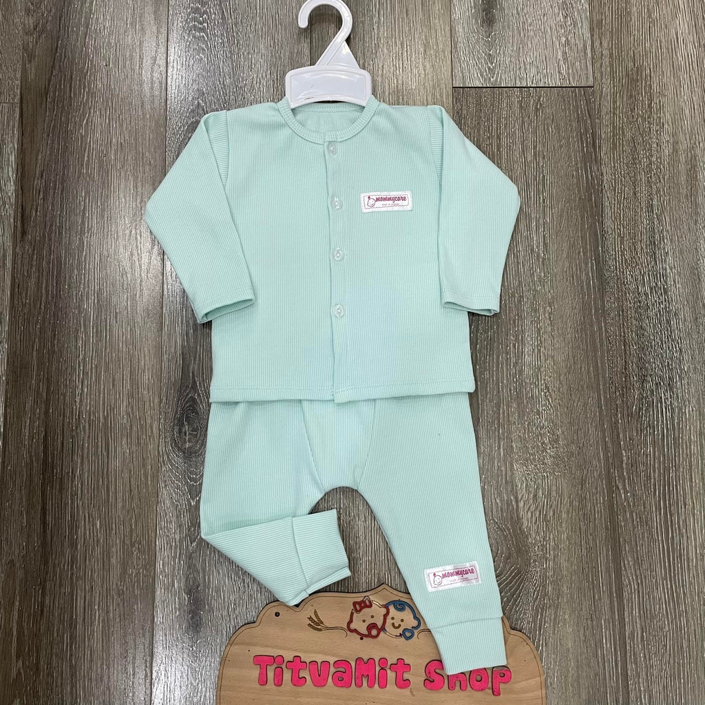 Bộ dài Mommycare cúc giữa tăm nhí, bộ quần áo thu đông cho bé sơ sinh