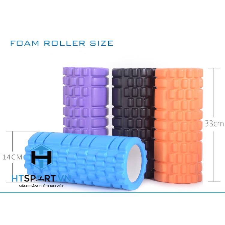 Con Lăn Foam Roller Massage, Mát Xa Dãn Cơ Tập Gym, Yoga Hàng Chuẩn Chính Hãng