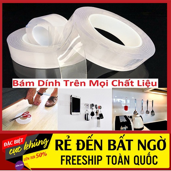 Băng dính 2 mặt đa năng 3M dày 2mm trong suốt - Băng keo 2 mặt siêu dính trên mọi bề mặt rất an toàn và tiện lợi