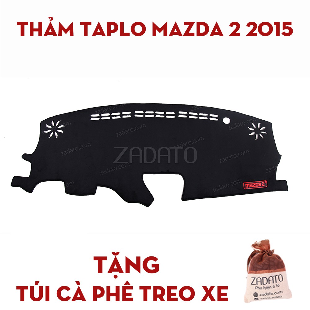 Thảm Taplo Mazda 2 - Thảm Chống Nóng Taplo Lông Cừu - TẶNG: Túi Cafe Treo Xe