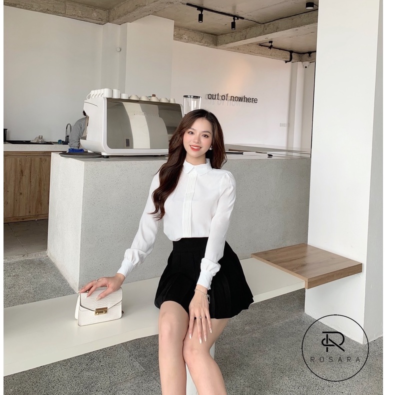 ÁO SƠ MI TRẮNG DÀI TAY CỔ SEN NỮ AM246