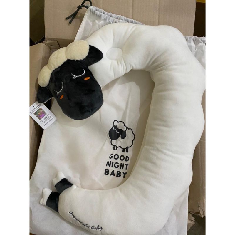 Gối chữ C Cừu Made in Korea Good Night Baby 2in1&lt;Chính hãng&gt;