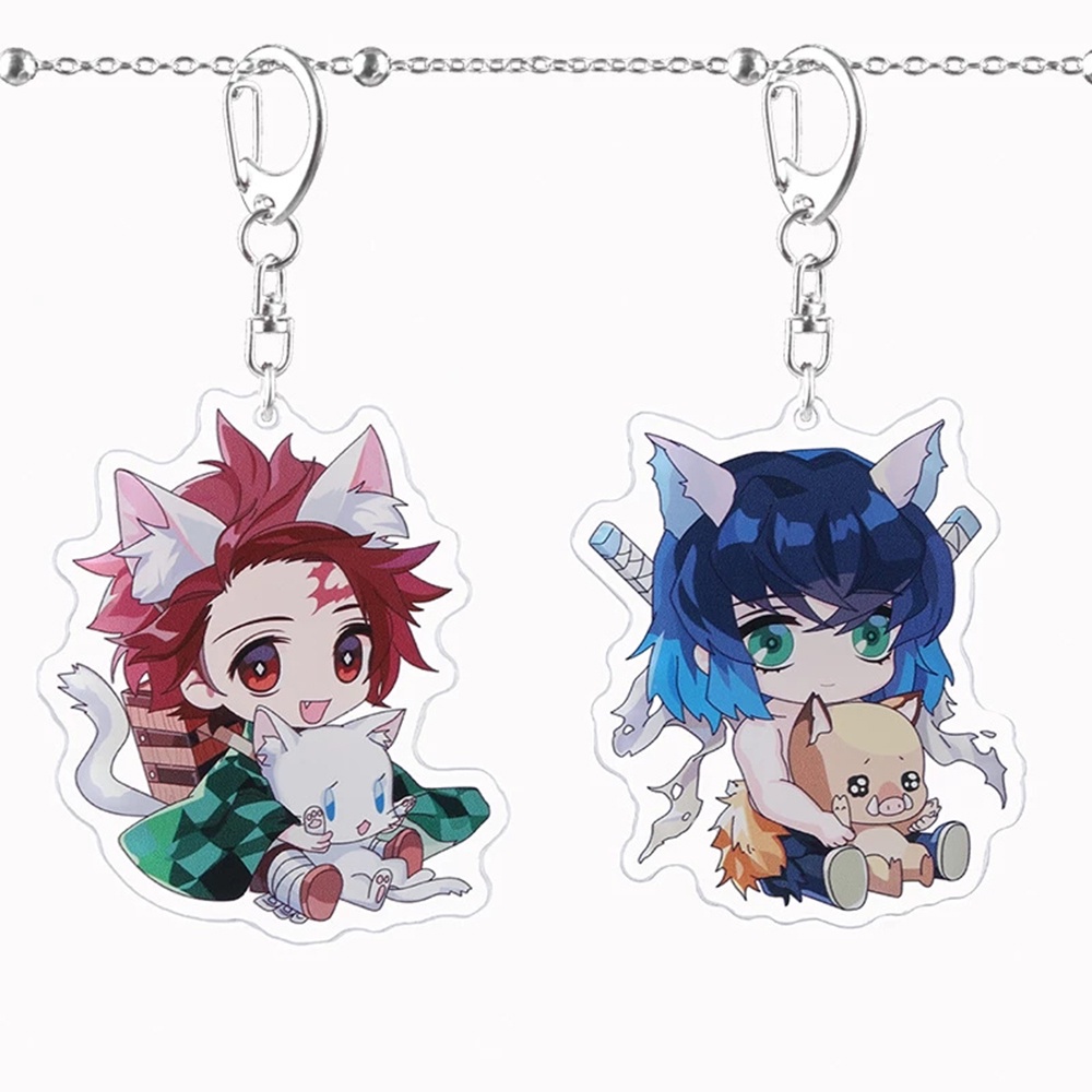 Móc Khóa Acrylic Họa Tiết Demon Slayer Kimetsu No Yaiba Dễ Thương Sáng Tạo 1