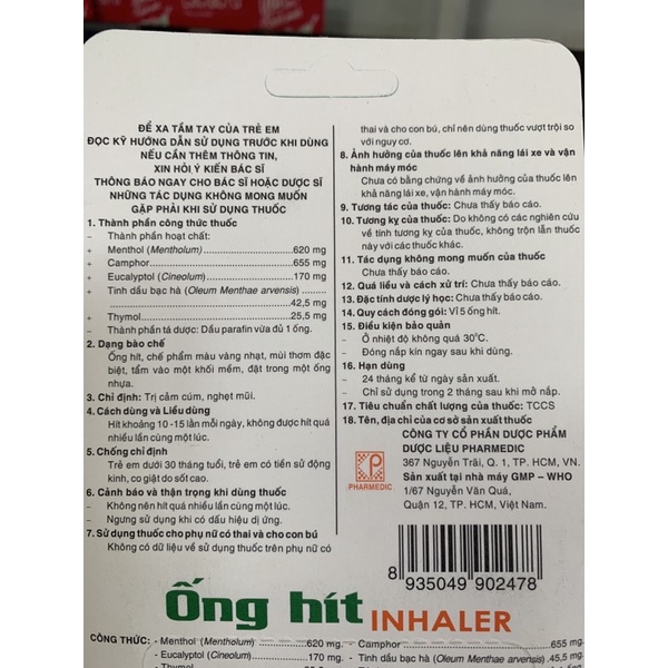 Ống hít mũi Inhaler