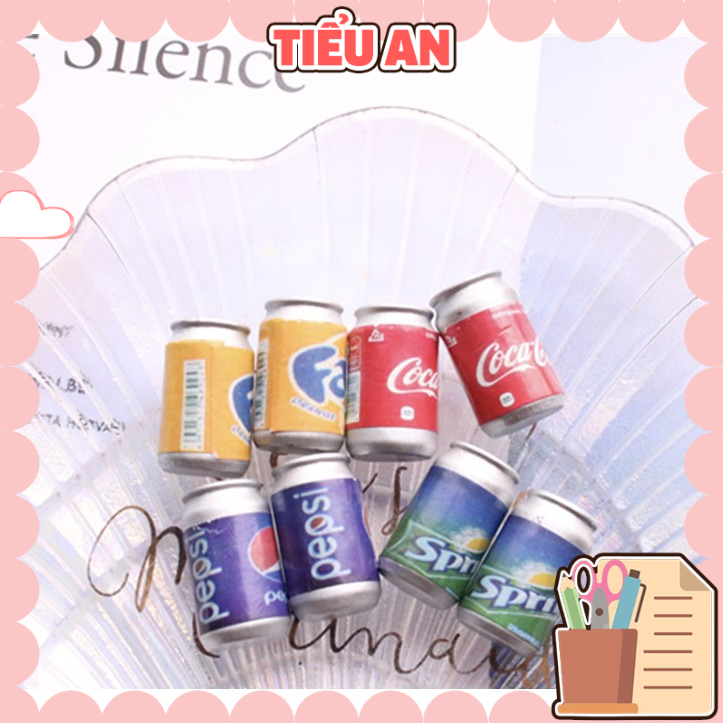 Charm (C60) slime/ Dụng Cụ Charm Trang Trí [Ko Keo &amp; Nút] Lon Nước Ngọt (1.3x2.2 cm)