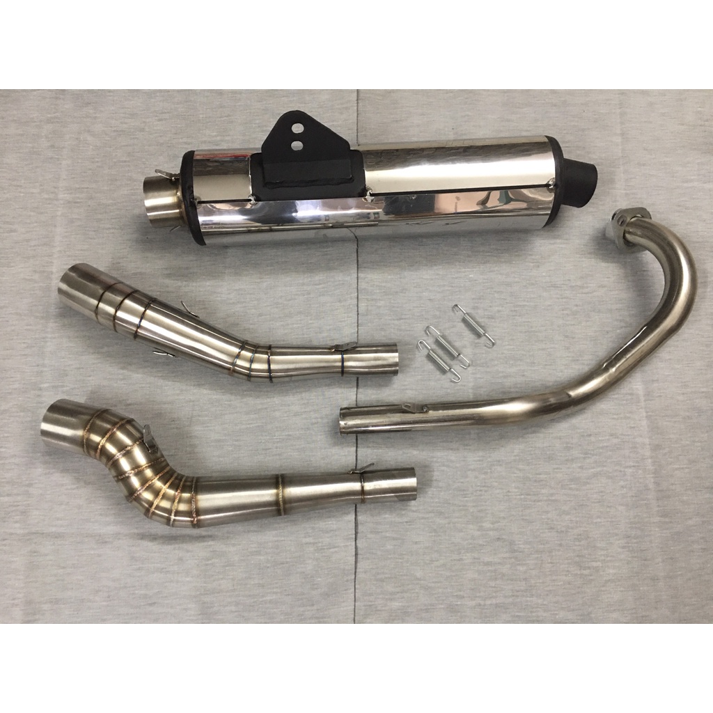 Trọn Bộ Pô CBR Gắn Ex150Adapter rời full ốp inox kèm Cổ 2 khúc siêu xịn