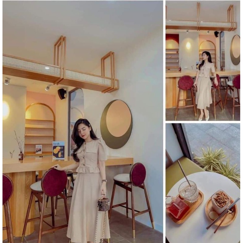 Set Đũi Áo Peplum Mix Chân Váy