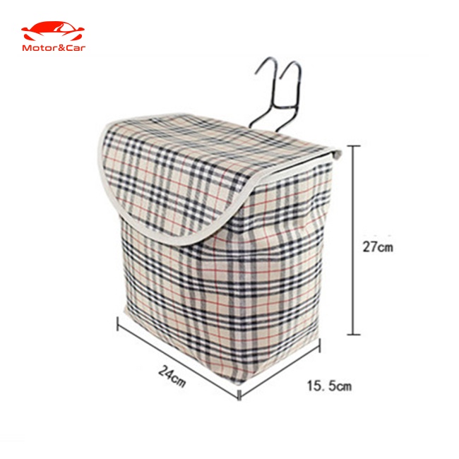 Giỏ Xe Đạp Bằng Vải Bạt Dày Chống Nước Có Nắp Đậy Kích Thước 28cmx26cmx16cm