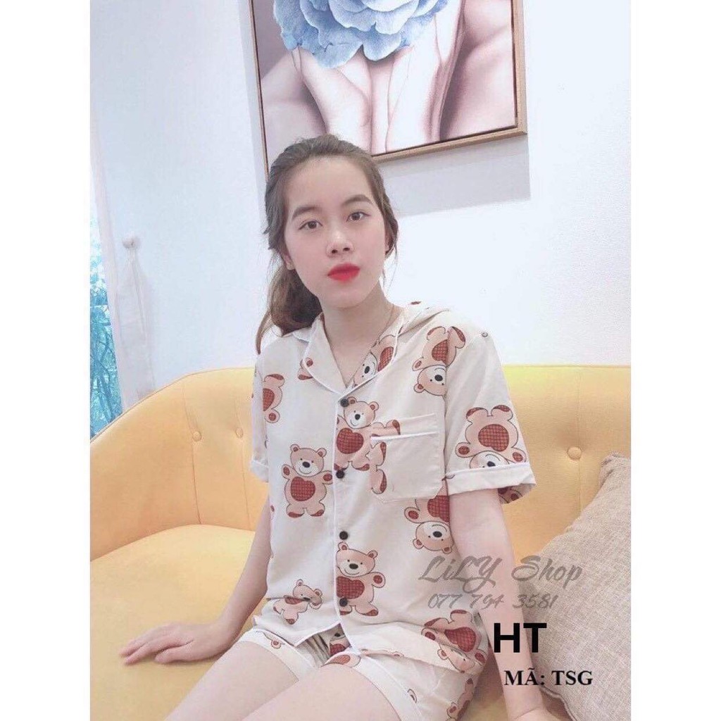 Bộ Pijama đùi lụa form 40-60kg HARIQUEEN
