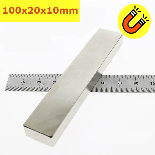 Thanh nam châm 100x10x5/10mm, 100x20x5/10mm loại đất hiếm từ tính mạnh N35