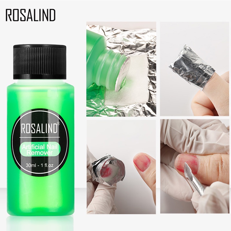 Gel tẩy sơn móng tay khỏi cọ ROSALIND 30ml gồm 6 màu sắc tiện dụng