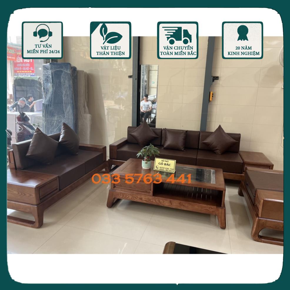 GIÁ GỐC - Ảnh thật kèm video sofa 2 văng gỗ sồi Nga sang trọng - kiểu dáng chân choãi mẫu mới nhất 2022