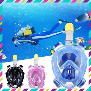 [SIÊU SALES] Mặt Nạ Lặn Biển Kèm Ống Thở Kính Bơi Full Face Tập Bơi Cho Bé Và Người Lớn Tặng Nút Bịt Tai