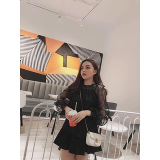 ÁO VOAN LƯỚI CHẤM BI SIÊU CHẢNH