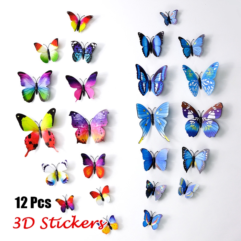 Decal Dán Tường Hình Bướm 3d