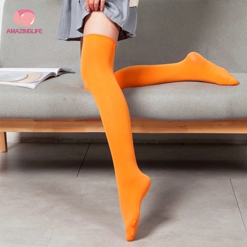 1 Đôi Tất Chân Trong Suốt Dài Qua Gối Màu Đất Phong Cách Lolita Nhật Bản Gợi Cảm