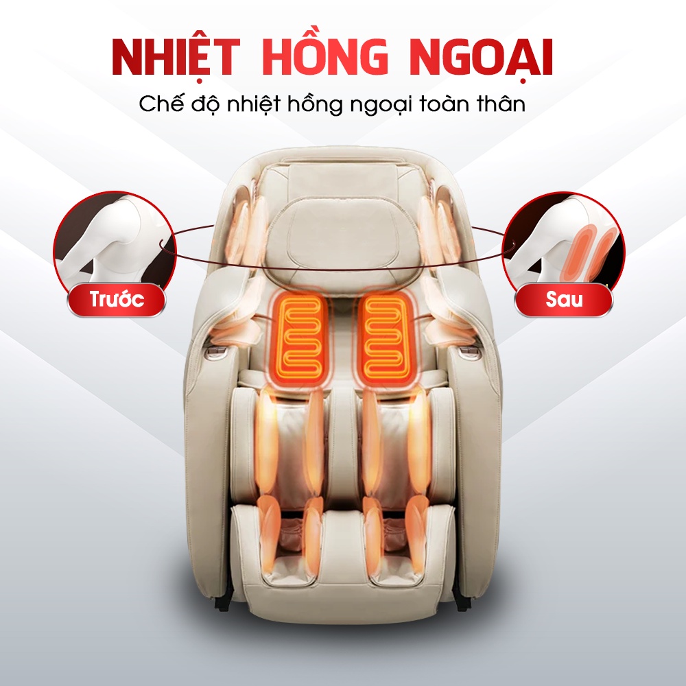 Máy mát xa toàn thân Abaka K10 - Ghế massage có con lăn massage 3D di chuyển chạy dọc theo sống lưng từ cổ tới vùng mông