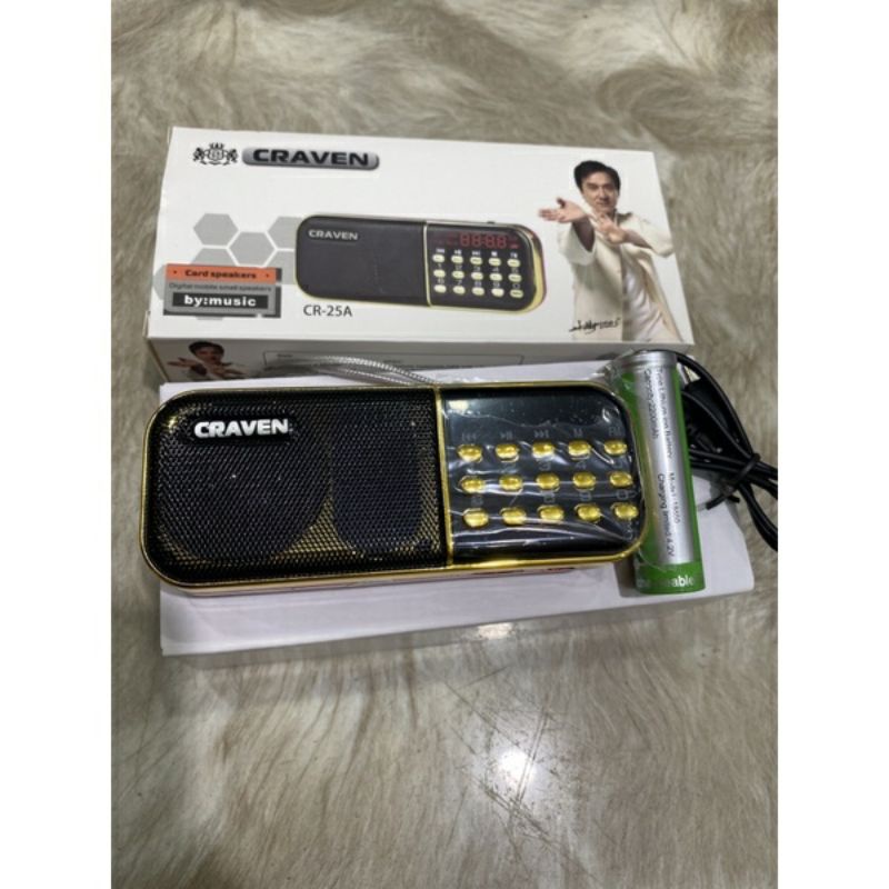 Loa đài radio mini Craven-25A nghe nhạc thẻ nhớ USB