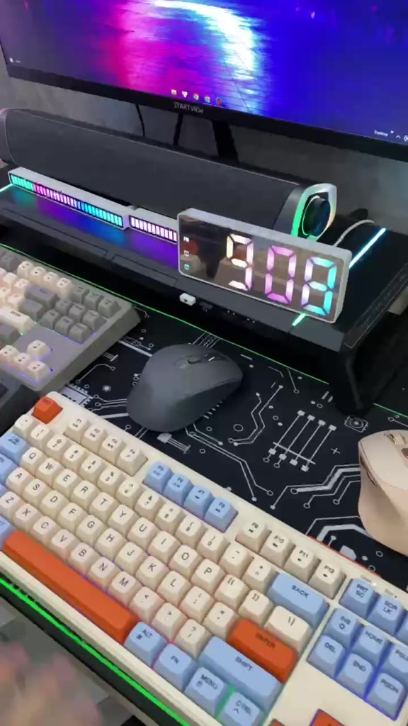 Bàn Phím Không Dây Bluetooth PIN Sạc TEKKIN M87 LED giả cơ Dùng Cho Máy Tính Laptop Điện Thoại | BigBuy360 - bigbuy360.vn