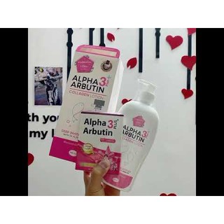 Combo dưỡng thể arbutin+vỉ 10 viên kích trắng arbutin Thailan