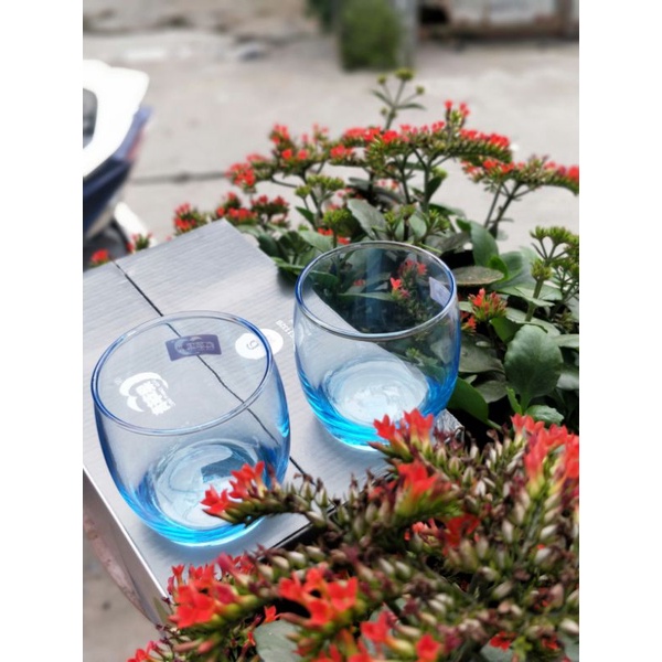 Ly thủy tinh màu xanh sang chảnh tinh tế 290ml