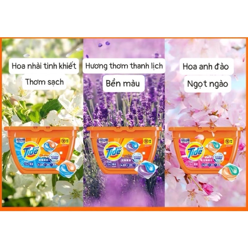Viên Giặt Xả Tide , Bền Màu , Ít Nhăn, Lưu Hương ( Chính Hãng)
