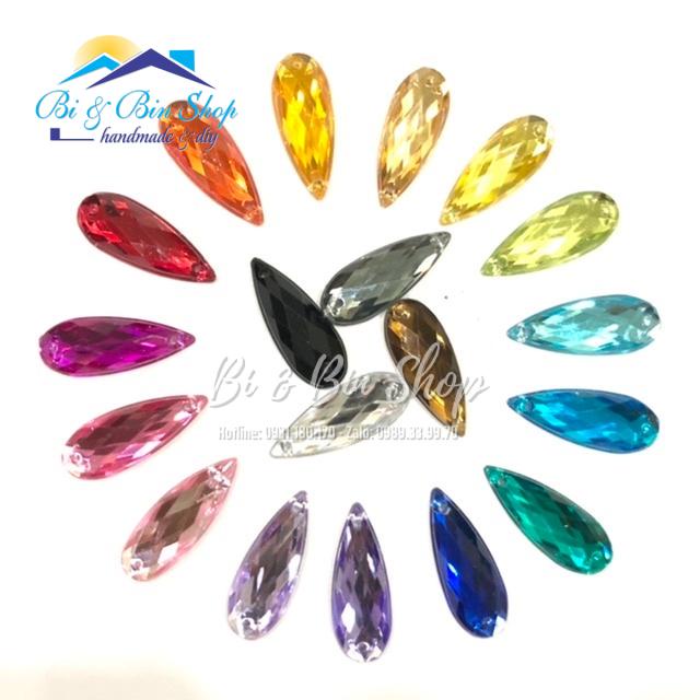 Sỉ Gói 720 Viên Đá Kết Giọt Nước 9x22mm Đính Kết Trang Phục Thời Trang, Làm Phụ Kiện Handmade