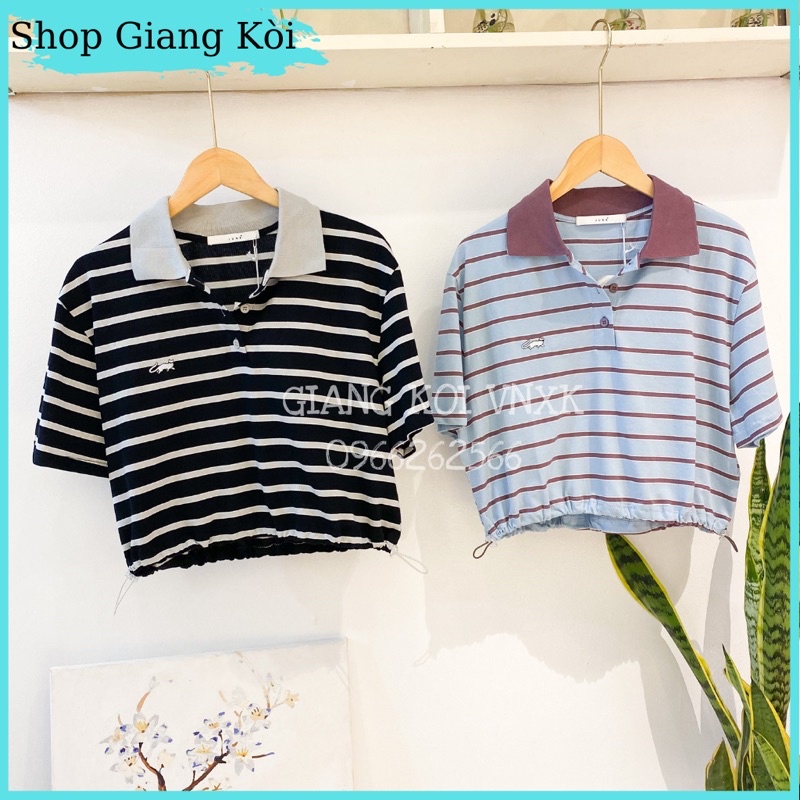 Áo Polo Croptop Rút Dây 𝗛𝗮̀ 𝗚𝗶𝗮𝗻𝗴 𝗩𝗻𝘅𝗸