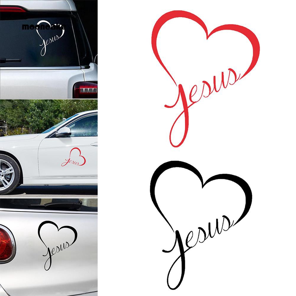 ☼Bánh Trung Thu☼Miếng Dán Hình Trái Tim Jesus Chống Nước Có Thể Tháo Gỡ Trang Trí Xe Hơi