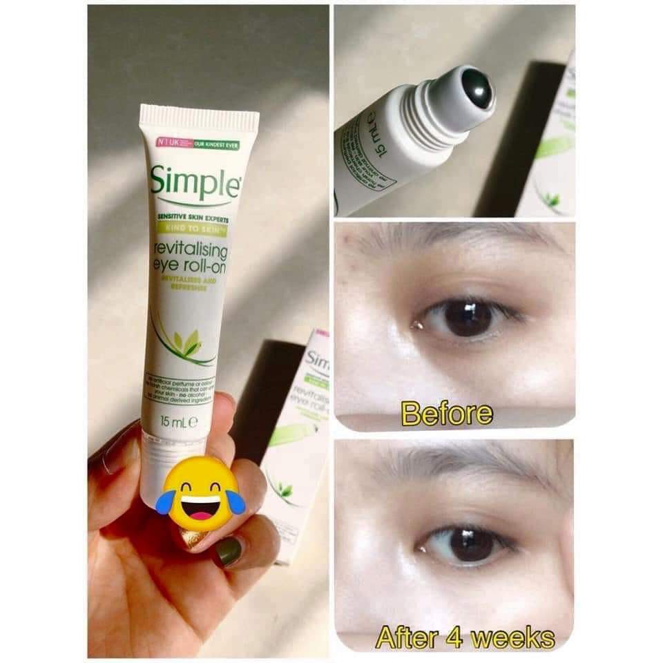 [ Mẫu mới chính hãng ] Lăn dưỡng mắt trị bọng mắt quầng thâm Simple Kind To Eyes Revitalising Eye Roll- On | BigBuy360 - bigbuy360.vn