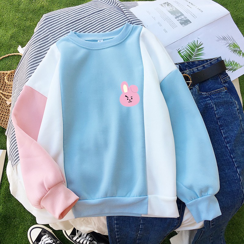 Bts Bt21 Áo Hoodie Họa Tiết Hoạt Hình Bt21 Tata Chimmy Cooky Mang Koya Van Dễ Thương