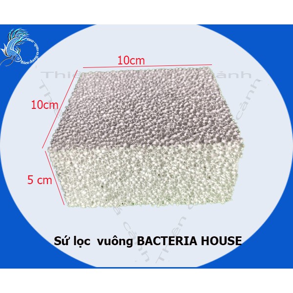 Sứ lọc  vuông BACTERIA HOUSE  lọc nước hồ cá kích thước 10x10x5cm,sứ lọc tàu hũ,sứ lọc hồ cá