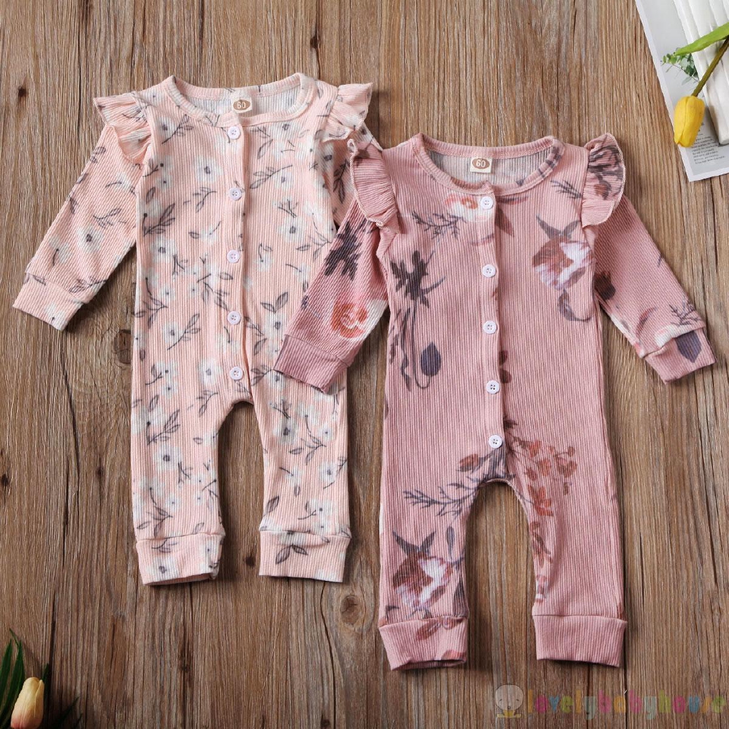 Áo Liền Quần In Hoa Cho Bé