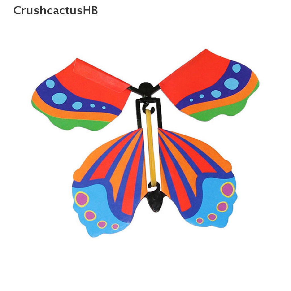 [CrushcactusHB] Magic Butterfly Flying Rubber Band Powered Wind up Toy Party Card For Funny Gift Hot Sell