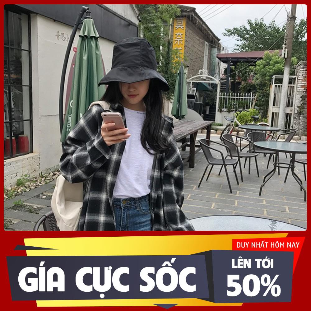 Áo Flannel sơ mi sọc caro đen trắng shopmap - Hàng nhập khẩu