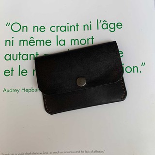 Bóp nữ mini - đồ da thủ công - chất liệu da bò - màu đen