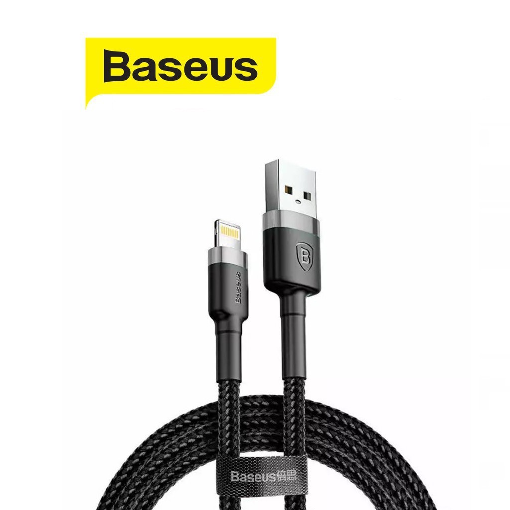 Cáp sạc nhanh truyền dữ liệu Baseus Cafule dây dù chống đứt dài 1M/2.4A cho ip/máy tính bảng táo