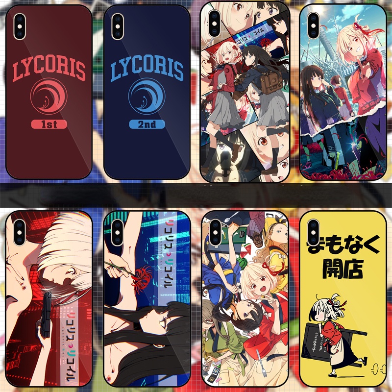 Lycoris Recoil Phone Case LYCORIS New Anime Custom Glass Case Personality Cute JK Cool Cartoon Student Protective Case