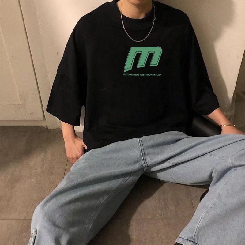 Áo Thun Tay Ngắn Cổ Tròn Dáng Rộng Thời Trang Mùa Hè Phong Cách Nhật Bản Cho Nam Size M-8XL