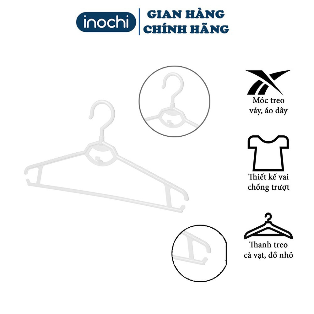 Set 5 Móc áo , treo quần áo VEST xoay vuông Hara 175 inochi giúp quần áo gọn gàng ngăn nắp MA175