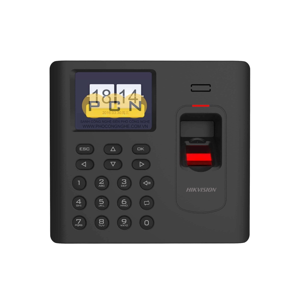 Máy chấm công vân tay Hikvision DS-K1A802AMF, kết nối Wifi