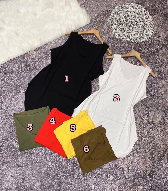 Áo ba lỗ trơn chạy vắt sổ form dài dấu quần (new)