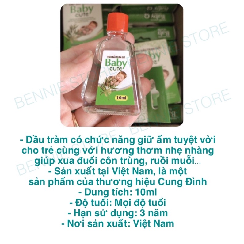 Dầu tràm gió Baby cute cho bé 10ml, Tinh dầu tràm xua đuổi côn trùng cho bé