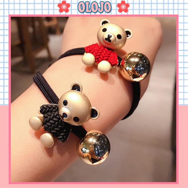 Dây Cột Tóc Cao Su Co Giãn Hình Gấu Nhỏ Dễ Thương Cho Nữ
