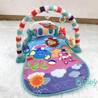 <Rẻ vô địch> Thảm nằm chơi nhạc 9BABY  hình thú ngộ nghĩnh cho bé hình CHÚ KHỈ XANH LÁ