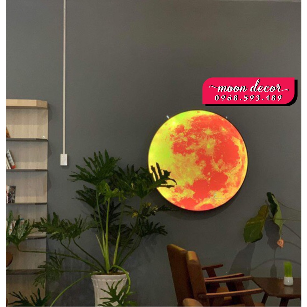 ĐÈN MẶT TRĂNG/MẶT TRỜI SỐNG ẢO, MẶT TRĂNG TRANG TRÍ QUÁN CAFE MICA đường kính từ 50-110cm