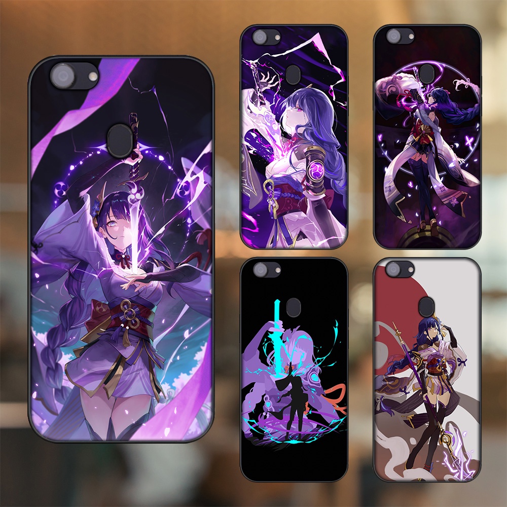 Ốp lưng Oppo F5, F5 Youth, F7 viền đen in hình Raiden Shogun Genshin Impact