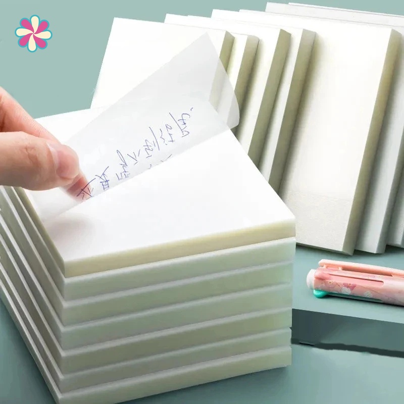 Set 50 Giấy Ghi Chú Dính Và Trong Suốt Chống Thấm Nước Dùng Cho Văn Phòng/Trường Học