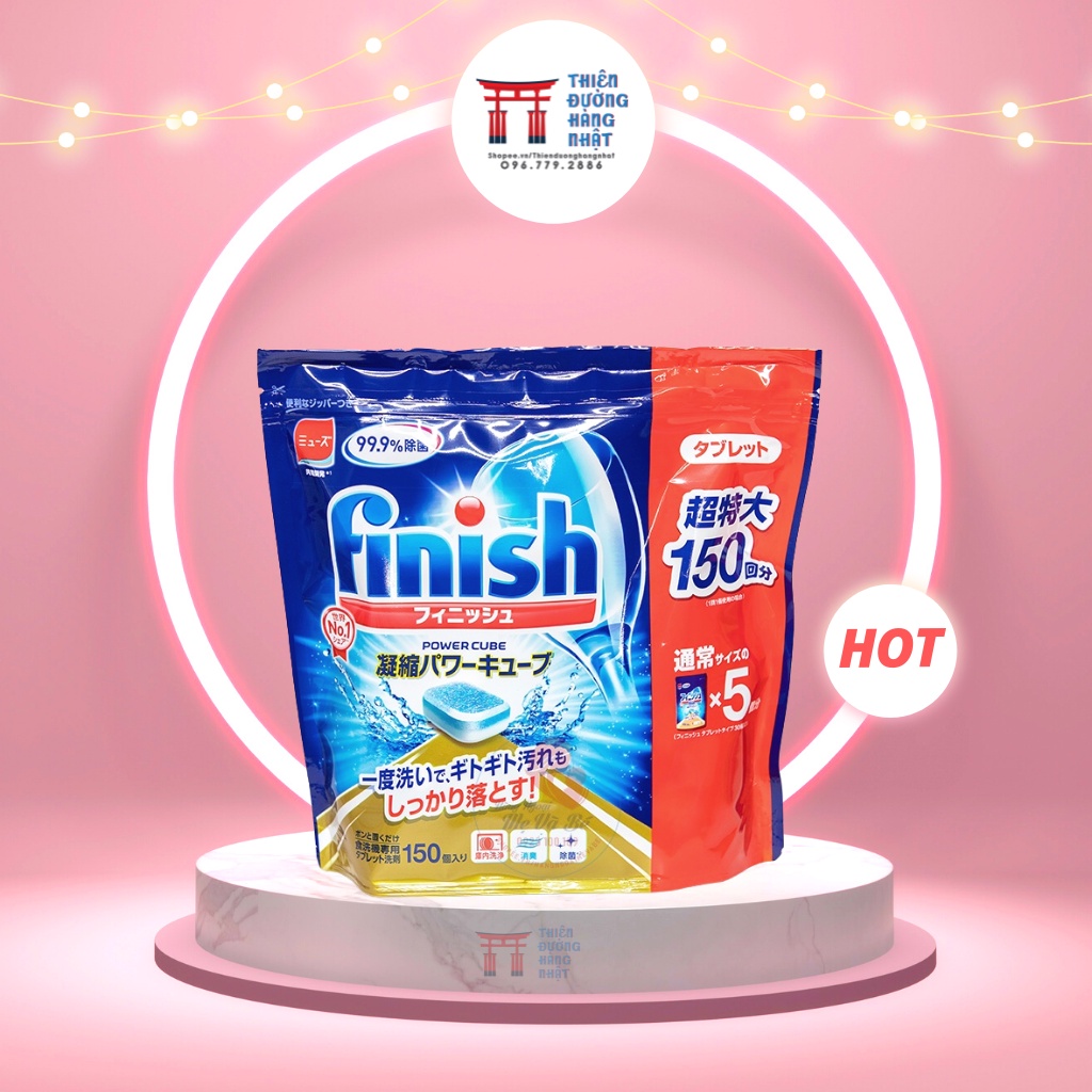 Viên rửa bát Finish chuyên dụng cho máy rửa bát (150 viên/túi) - Nhật Bản