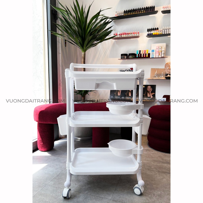 XE ĐẨY NHỰA CAO CẤP 3 TẦNG (  có thùng rác )